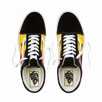 Panske Tenisky Vans Flame Old Skool Čierne Biele VA50OWUZP